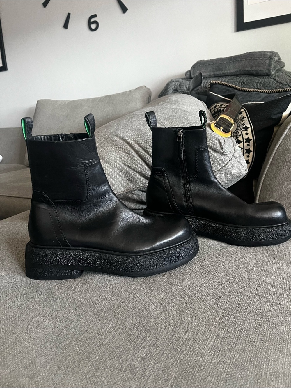 ZARA BRAND NEW NT Women’s Black Leather Chelsea-Style Zip Boots Size 9